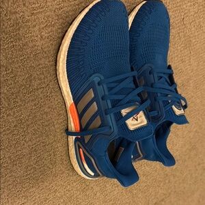Adidas Blue Running Shoes with Orange and Silver Highlights